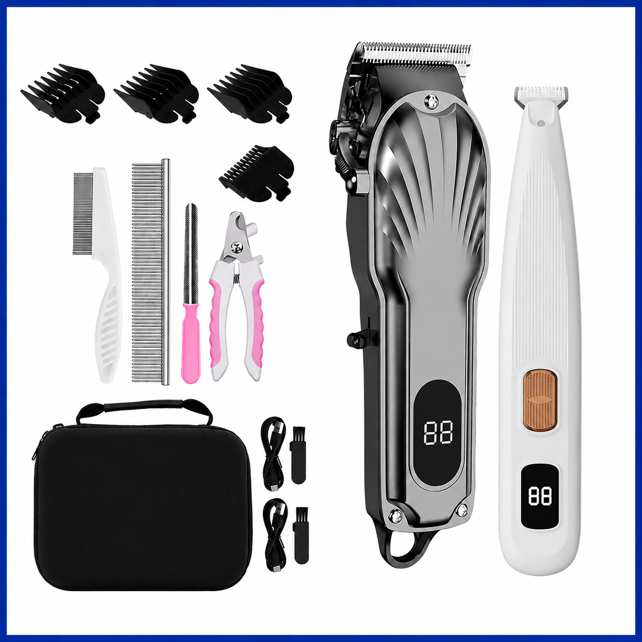 Low-noise electric dog hair clipper designed for convenient home grooming