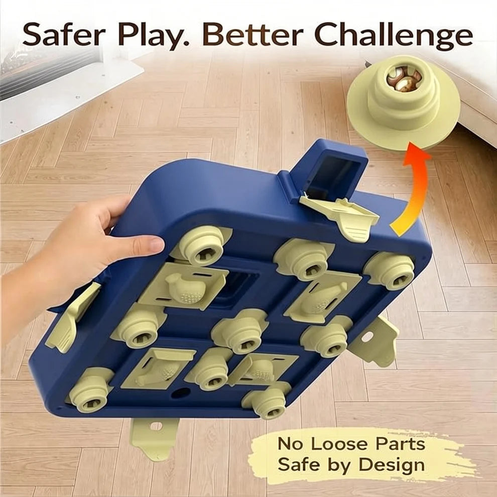 Dog treat feeder toy that releases snacks during interaction