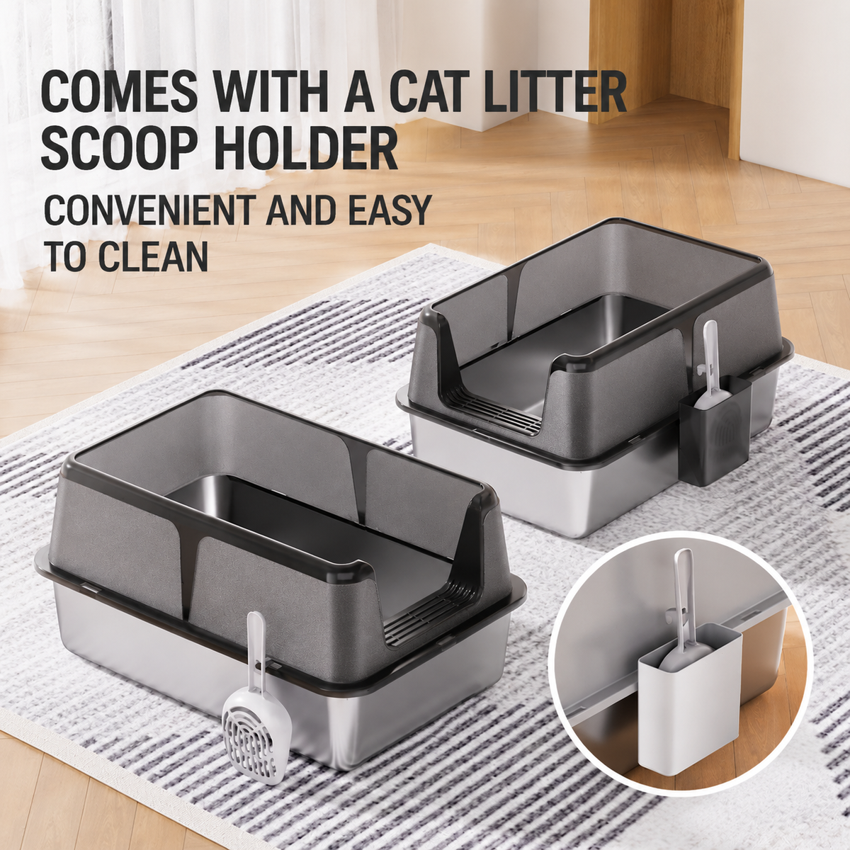 Semi closed cat toilet providing privacy and cleaner use