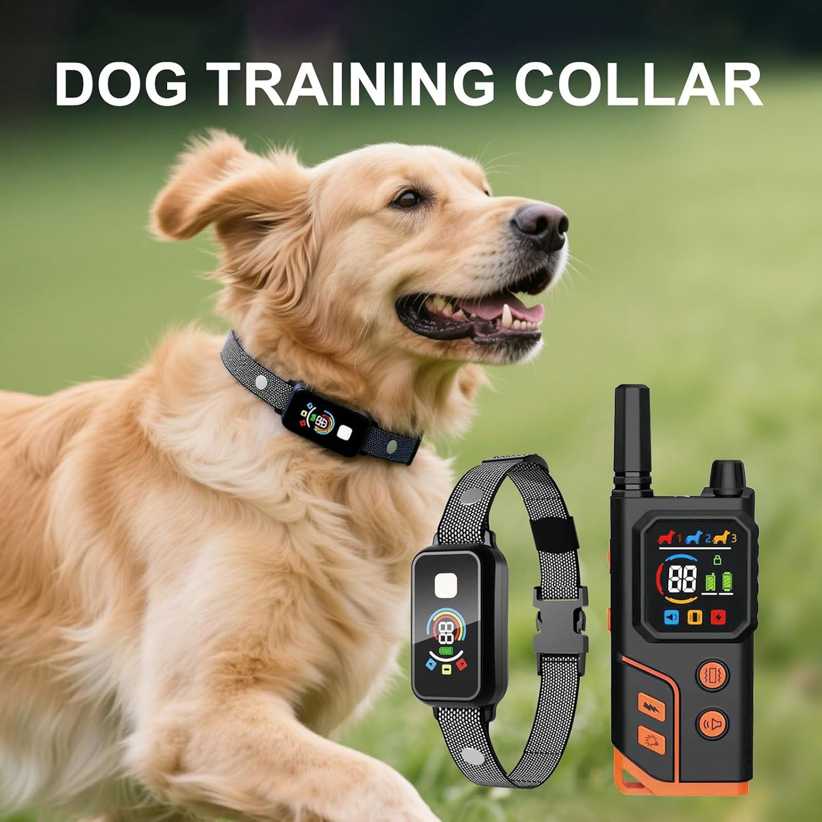 Electronic anti barking dog collar with remote training features