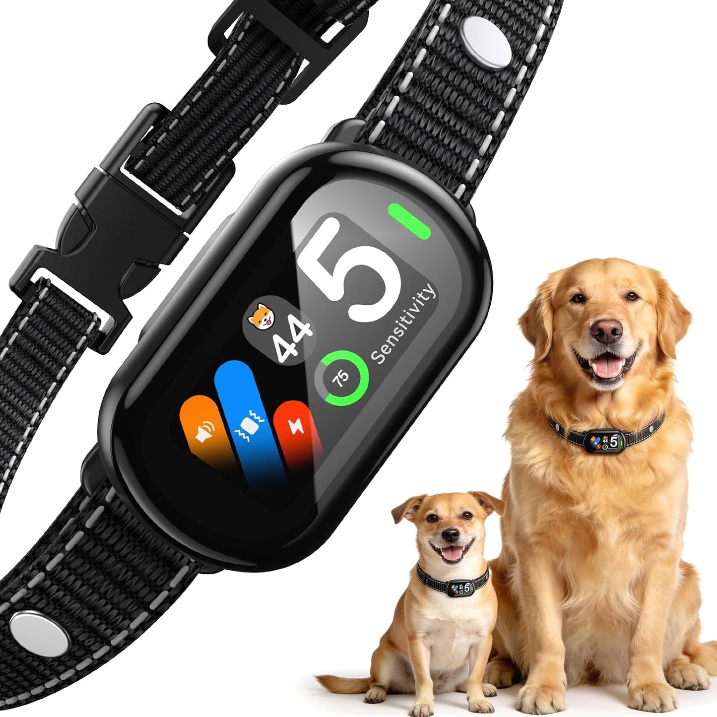 Anti-Bark Dog Collar for Small, Medium & Large Dogs – Smart Dog Bark Stopper with 5 Training Modes, IP67 Waterproof & Rechargeable
