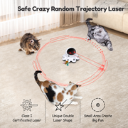 2 in 1 automatic cat laser toy with motion activated 8 hole feather game for indoor cats