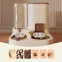 2-in-1 automatic pet feeder and water dispenser for dogs and cats