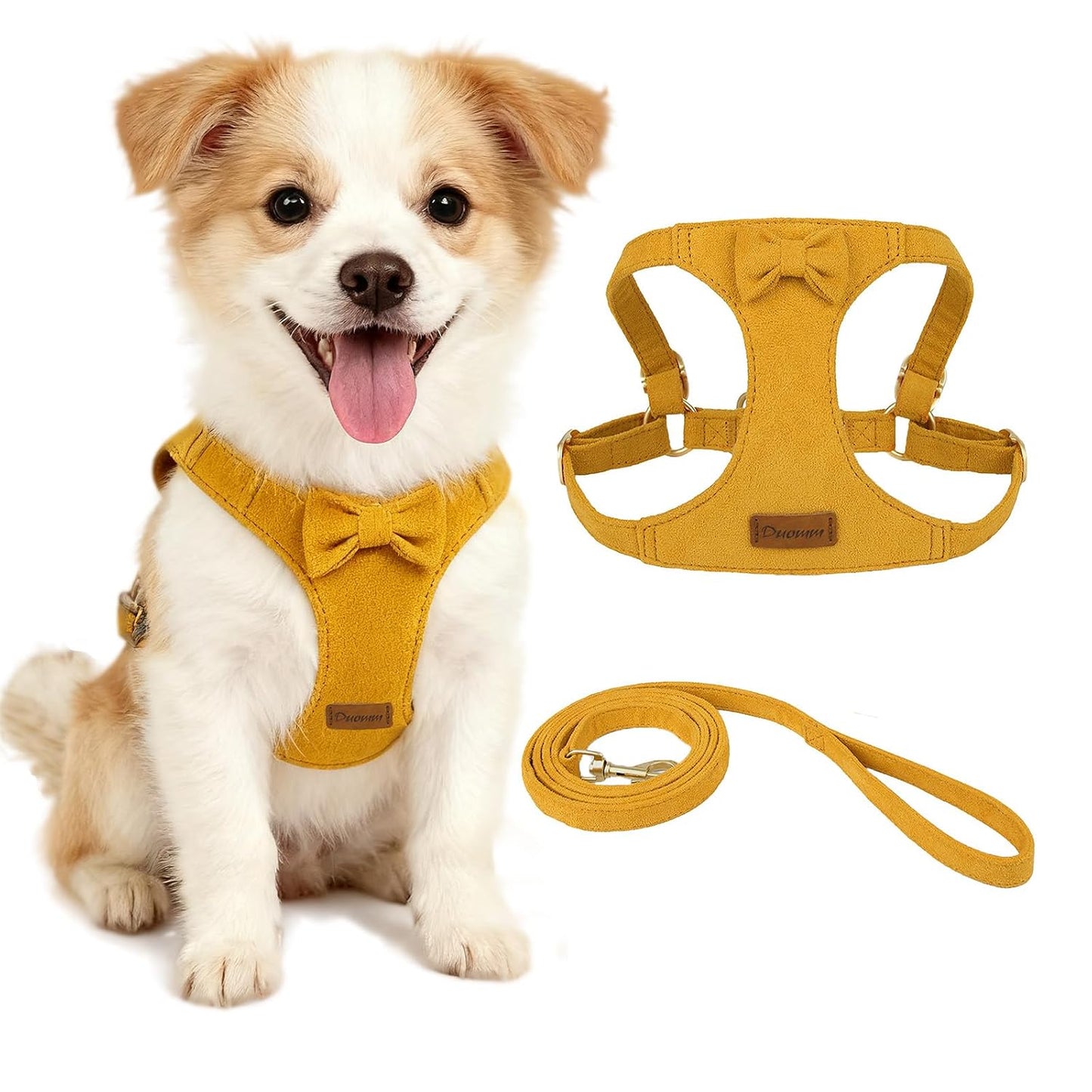 Reflective Dog Harness for Puppies & Small Dogs – 360° Surround Light Chest Strap with Soft Skin-Friendly Design, Adjustable Walking Harness & Traction Rope