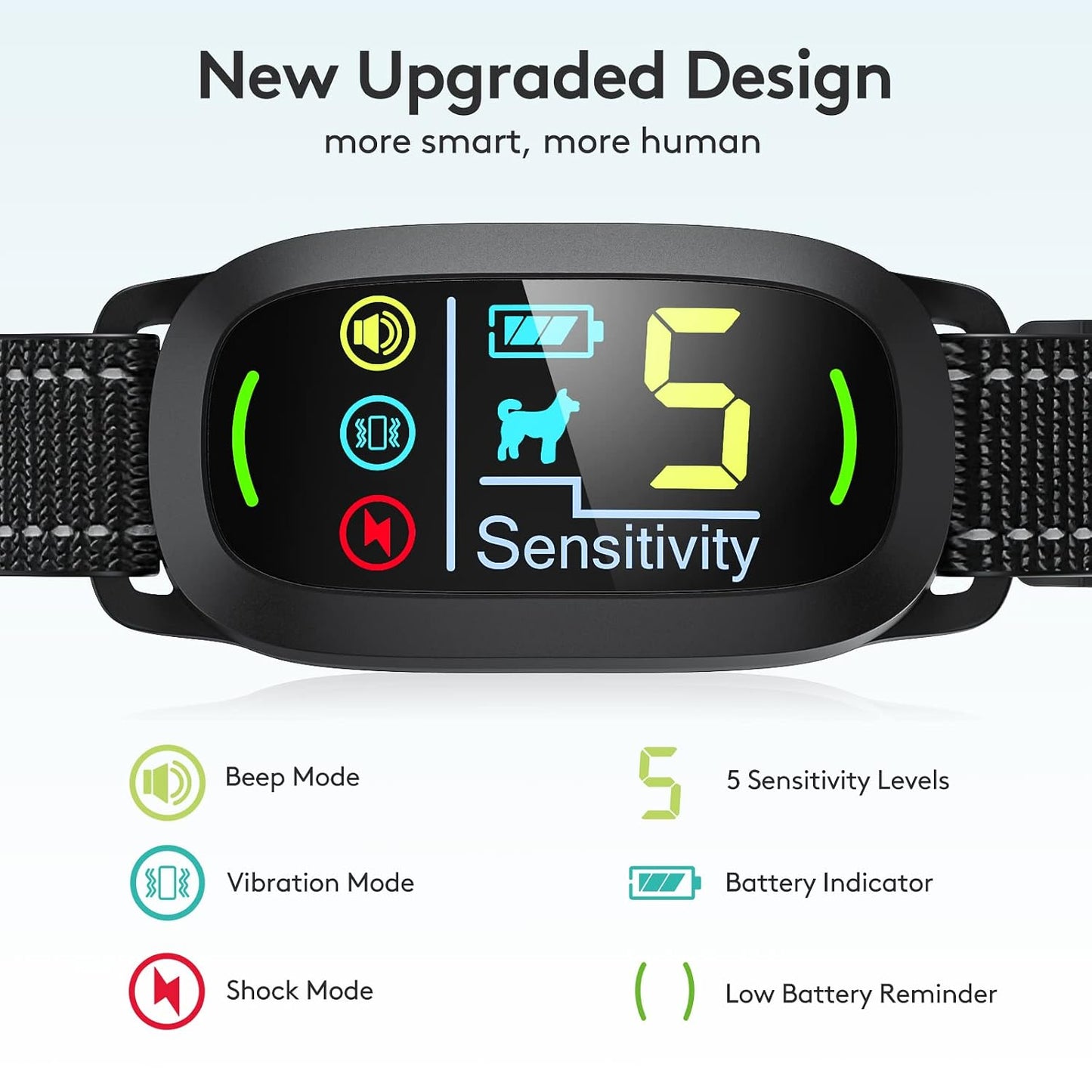 Dog Bark Collar for Small, Medium & Large Dogs – Smart Anti Barking Device with Beep, Vibration & Shock Training Modes