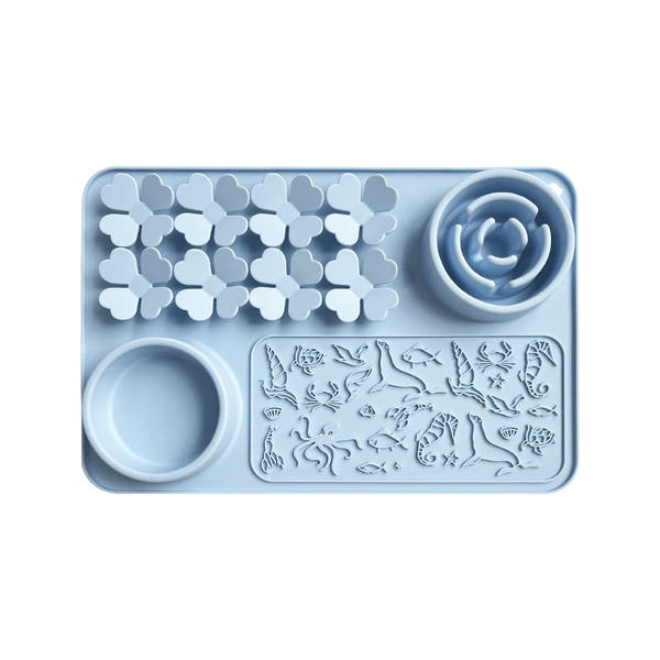 4-in-1 silicone pet licking mat with suction cups for slow feeding