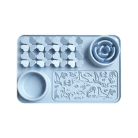 4-in-1 silicone pet licking mat with suction cups for slow feeding