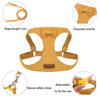 Reflective Dog Harness for Puppies & Small Dogs – 360° Surround Light Chest Strap with Soft Skin-Friendly Design, Adjustable Walking Harness & Traction Rope