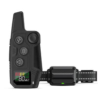 Four-channel remote dog training system for controlling compatible electronic receiver collars