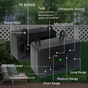 Outdoor ultrasonic dog bark deterrent device with up to 50 feet range