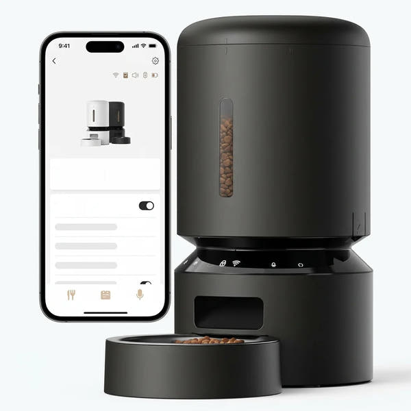 5L automatic cat feeder with WiFi control and timed food dispensing