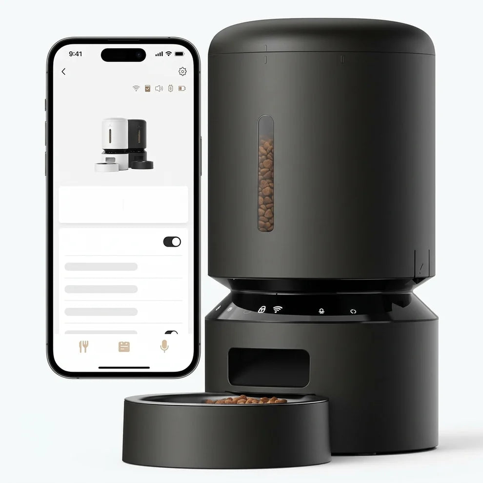 5L automatic cat feeder with WiFi control and timed food dispensing