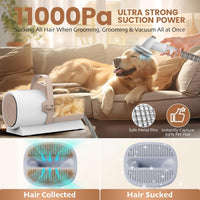 Dog grooming vacuum kit with 5 grooming tools for everyday pet coat care