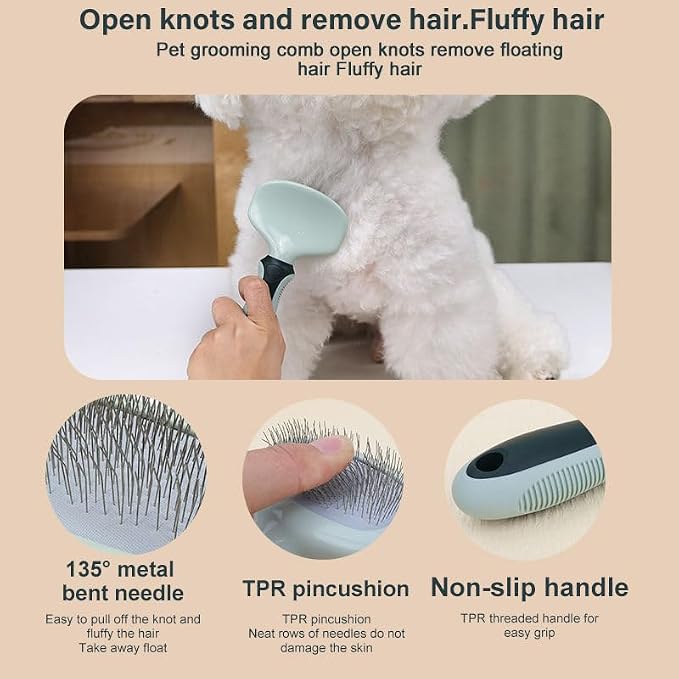 Professional 8-Piece Dog Grooming Kit – Pet Grooming Accessories with Combs, Nail Clippers, Shears, Toothbrush & Foldable Bowl
