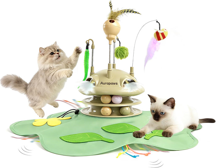 6-in-1 Rechargeable Automatic Interactive Cat Toy – Smart Electronic Activity, Exercise & Enrichment Toy for Indoor Cats & Kittens
