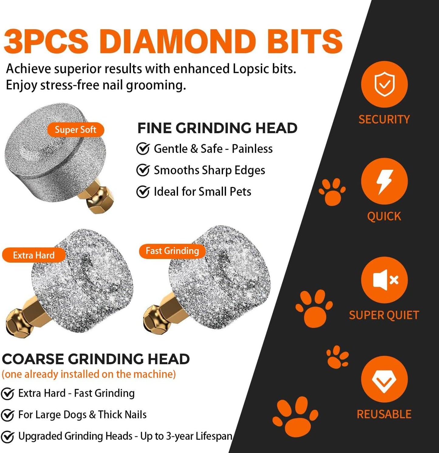 Dog Nail Grinder with LED Light – Quiet Rechargeable Pet Nail Trimmer for Dogs