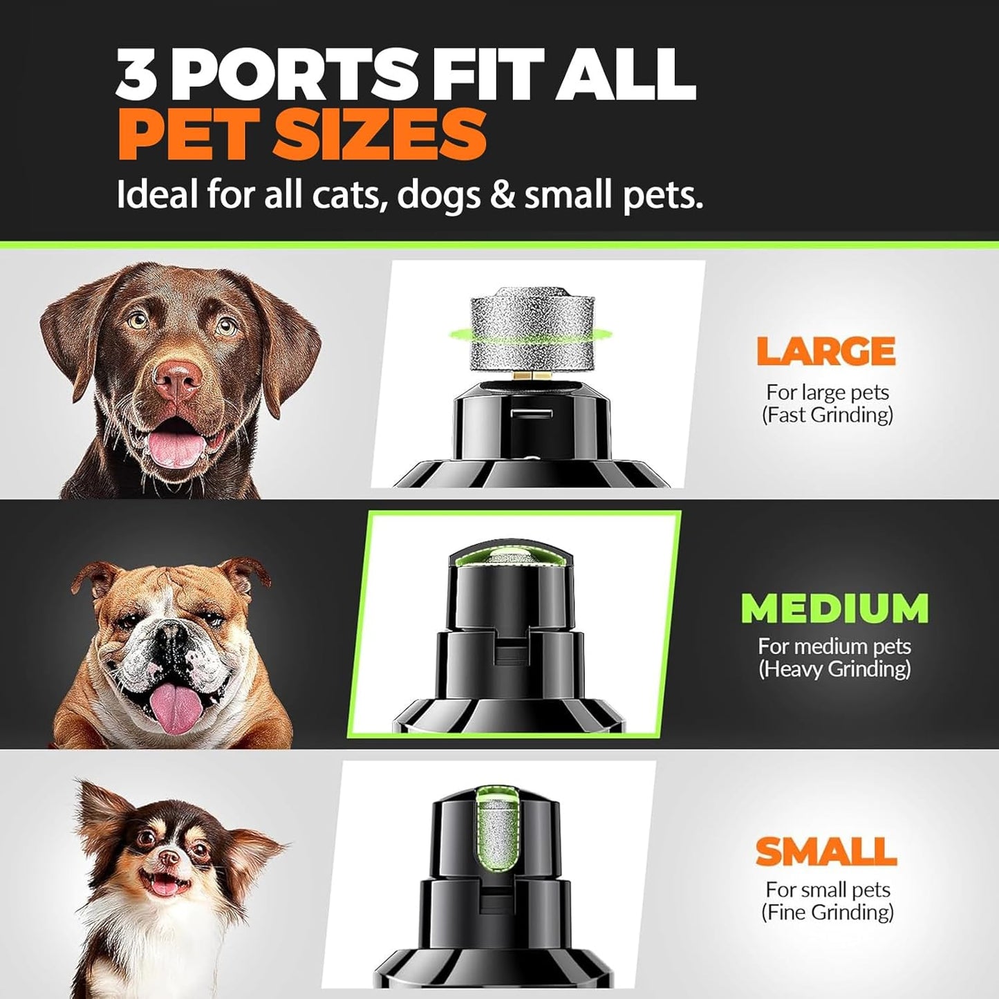 Dog Nail Grinder with LED Light – Quiet Rechargeable Pet Nail Trimmer for Dogs