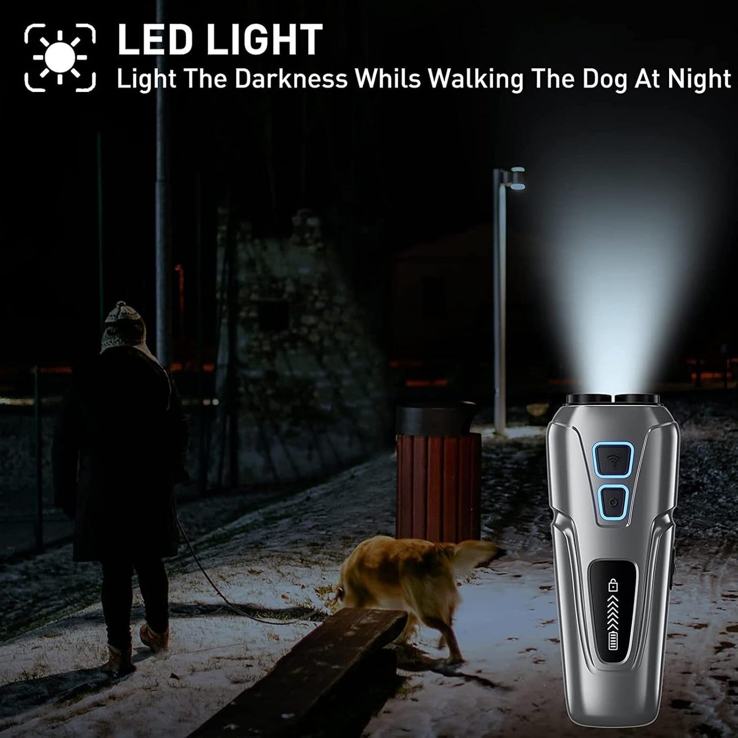 Anti Bark Device for Dogs – Ultrasonic Dog Bark Deterrent, Rechargeable Portable Dog Bark Stopper & Dog Trainer for Indoor & Outdoor Use