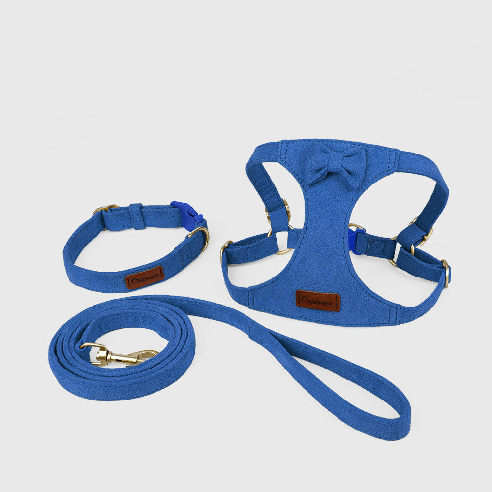 Reflective Dog Harness for Puppies & Small Dogs – 360° Surround Light Chest Strap with Soft Skin-Friendly Design, Adjustable Walking Harness & Traction Rope