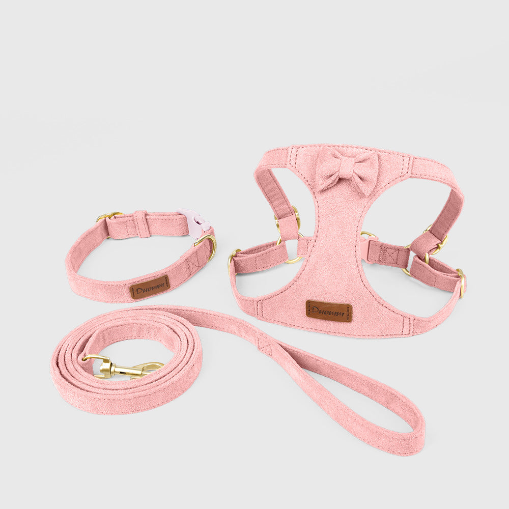 Reflective Dog Harness for Puppies & Small Dogs – 360° Surround Light Chest Strap with Soft Skin-Friendly Design, Adjustable Walking Harness & Traction Rope