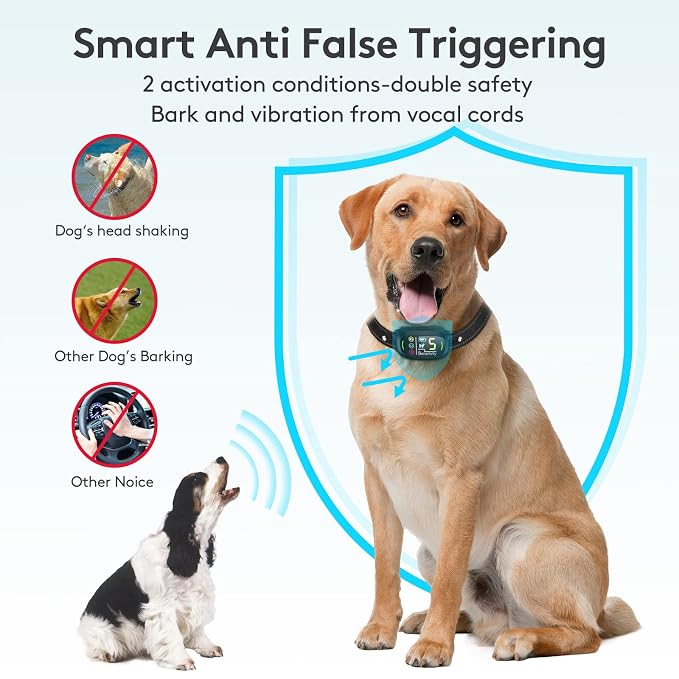 Dog Bark Collar for Small, Medium & Large Dogs – Smart Anti Barking Device with Beep, Vibration & Shock Training Modes