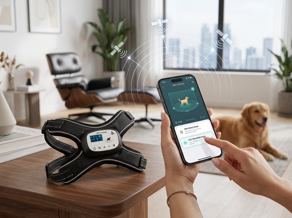 Setting GPS satellite tracking modes on dog collar