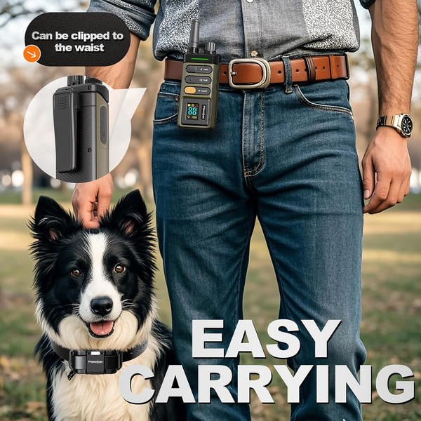 Adjustable e-collar for dogs weighing approximately 15 to 120lbs