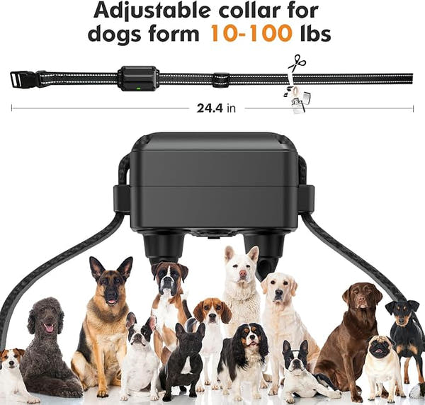 Adjustable dog training collar suitable for dogs weighing 8 to 120lbs
