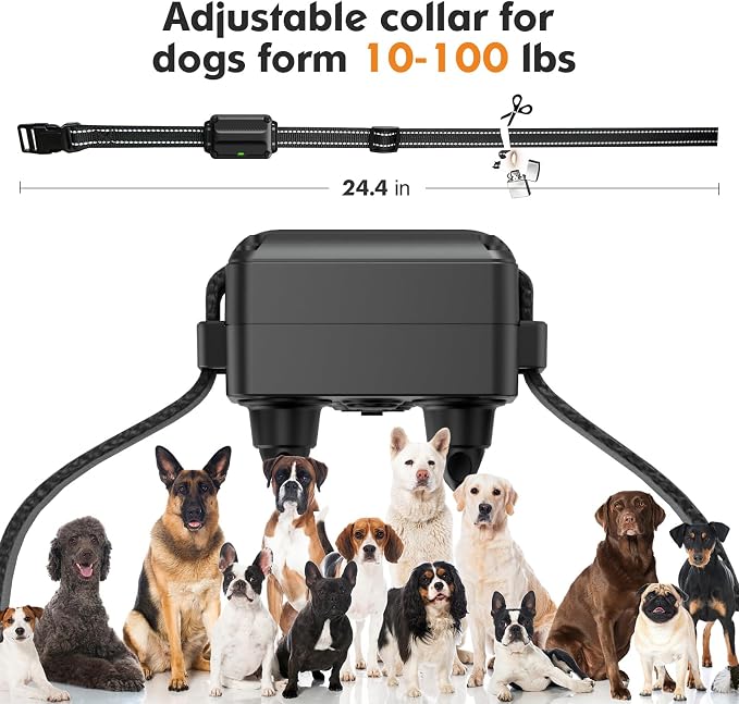 Adjustable dog training collar suitable for dogs weighing 8 to 120lbs