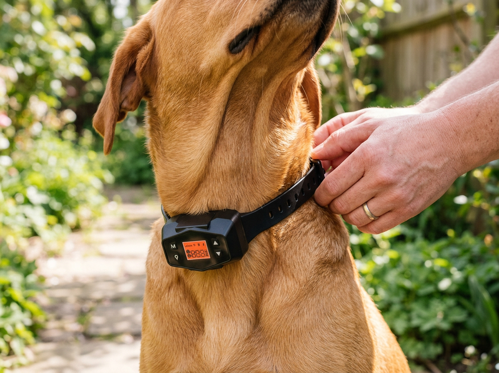Compact pet location device designed for small dogs
