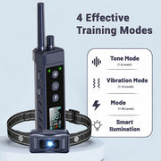 Dog training collar featuring 16 adjustable vibration levels