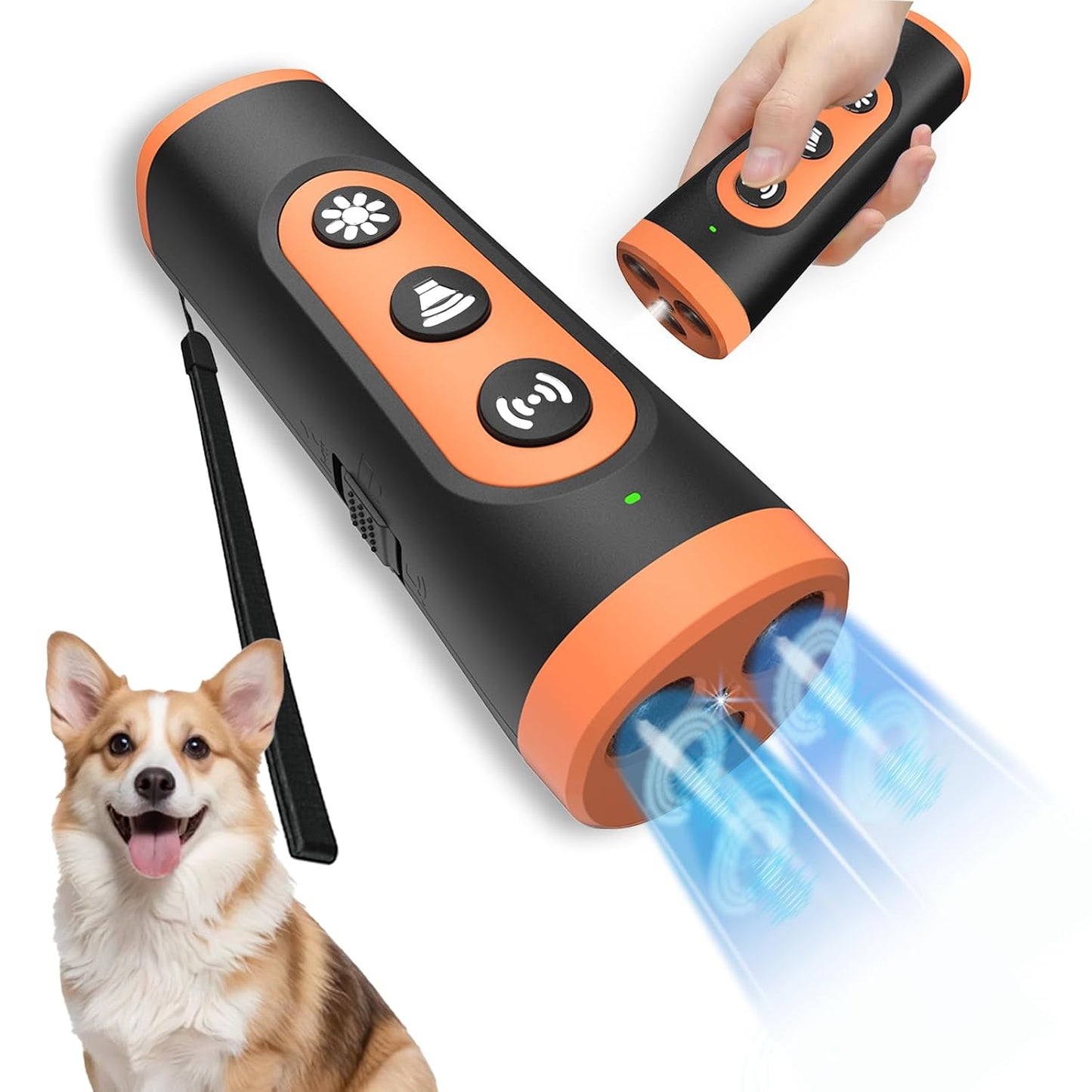 Rechargeable ultrasonic anti barking device for dogs with 4 modes and up to 35FT range