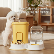 All-in-one pet feeder with food bowl and water dispenser