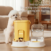 All-in-one pet feeder with food bowl and water dispenser