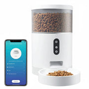 App pet feeder with smart feeding schedule control