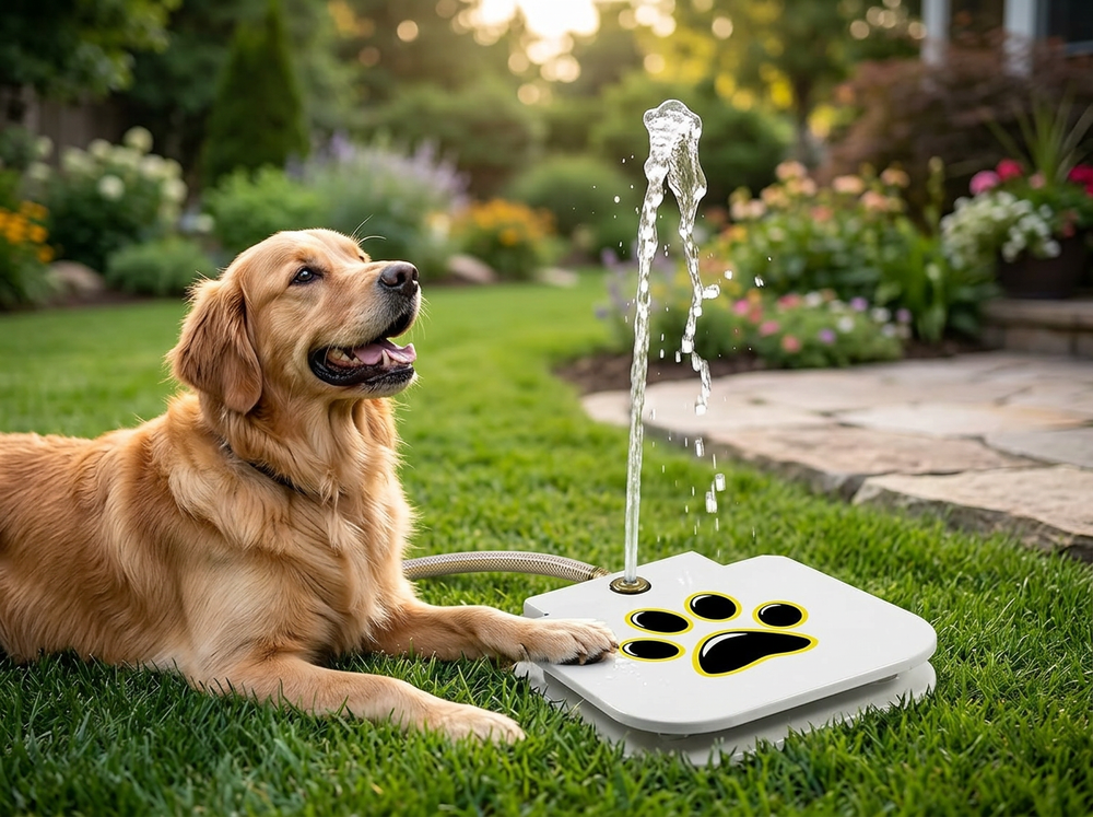 Automatic outdoor drinking fountain for dogs