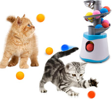 Automatic cat ball launcher with interactive throwing function for small and medium cats