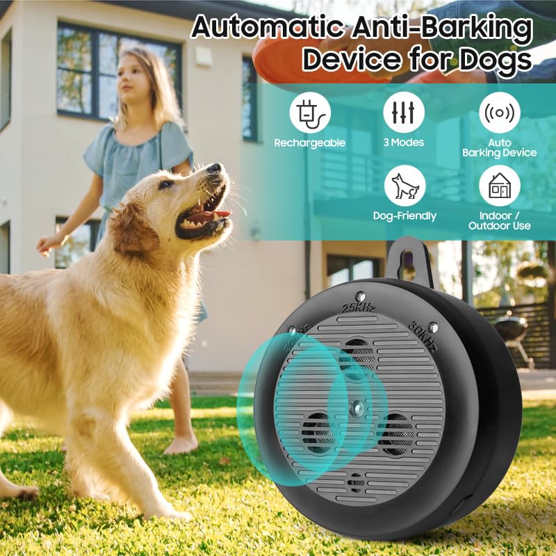 Automatic anti-bark device designed to detect dog barking and activate a training response