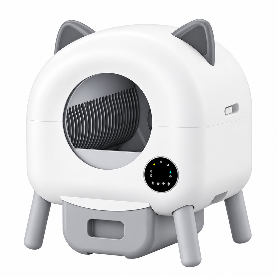 Smart Cat Litter Box – Fully Enclosed Automatic Cleaning Litter Box with Anti-Spill Roller Design
