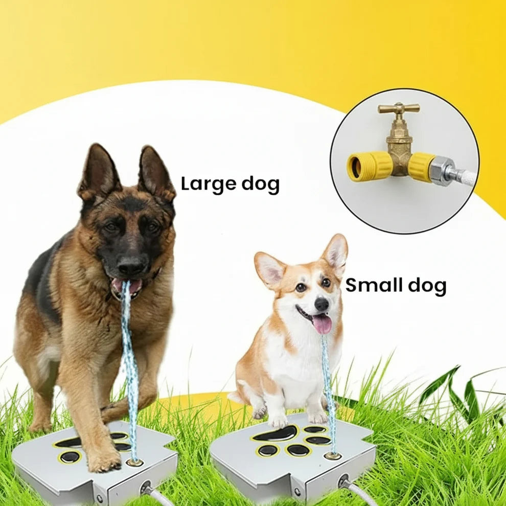 Automatic dog drinking fountain with pedal activated water flow