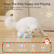 Automatic electric rolling cat ball for interactive play