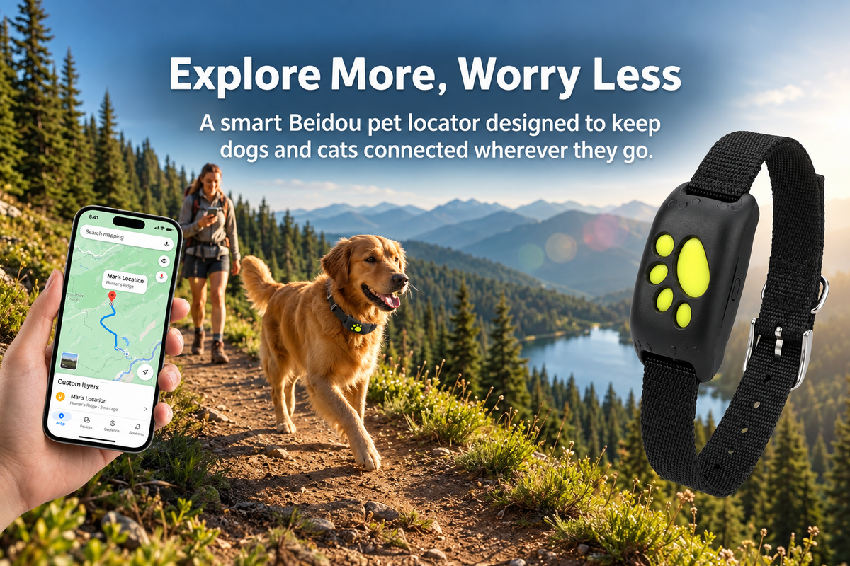 Smart Beidou GPS pet locator collar for dogs and cats