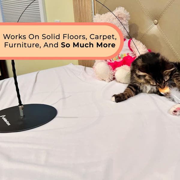 Cat feather toy with bell attachments