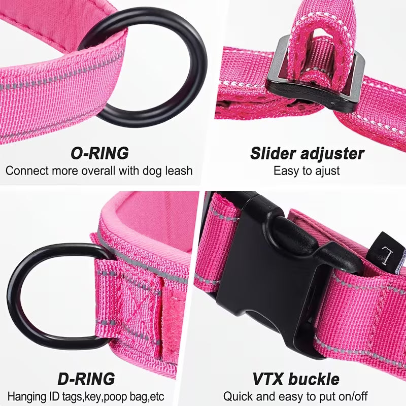 Tactical dog vest harness providing improved walking contro