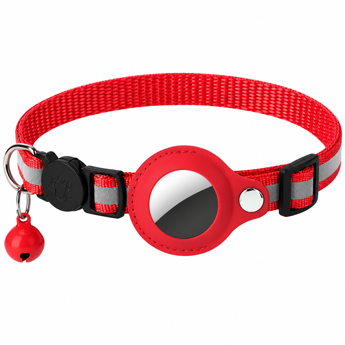 Bluetooth Pet Finder Tag for Dogs & Cats – Compact Collar Locator with Find Alert, Up to 230 ft (70 m) Range, Red or Black