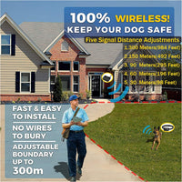 2-in-1 electronic dog fence with integrated dog training collar function