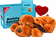 Brown heartbeat puppy toy with soft plush design for comfort rest sleep and relaxation