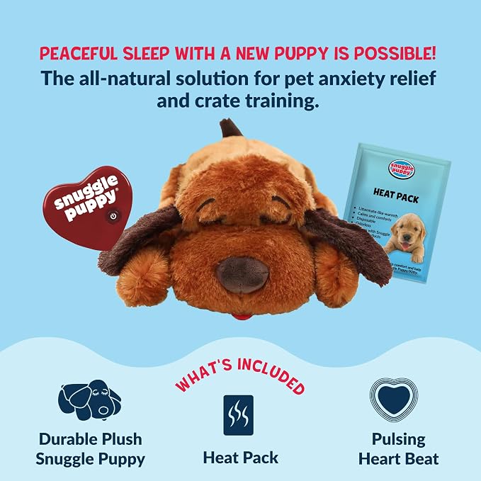 Calming plush dog toy designed for puppy rest and relaxation