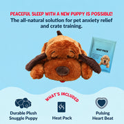 Calming plush dog toy designed for puppy rest and relaxation