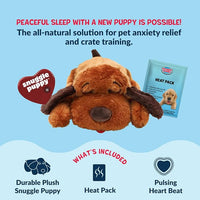 Calming plush dog toy designed for puppy rest and relaxation